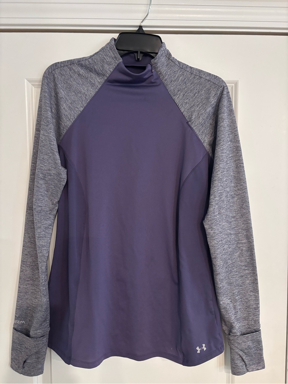 Under Armour Purple and Gray Long-Sleeve Performance Hoodie